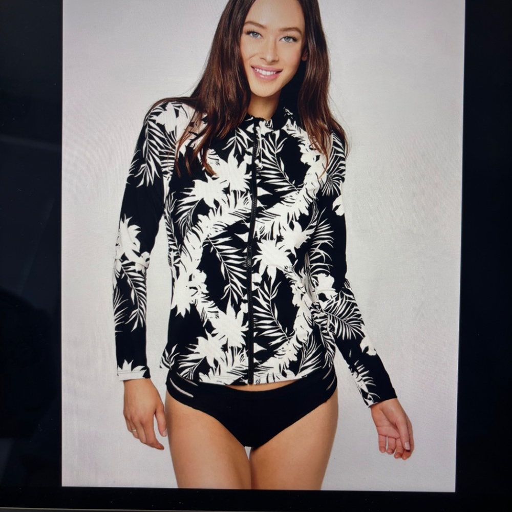 SEAFOLLY Australia Women’s long sleeve Rashguard/Sunvest Sz L EUC